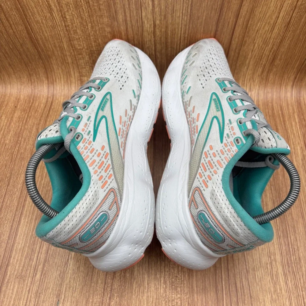 Brooks Glycerin 20‎ Running Shoes Womens 10 Grey Green Peach Good 1203691B061